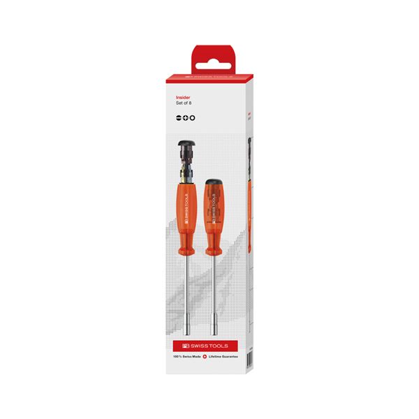 PB SWISS TOOLS ピービースイスツールズ マルチクラフト C6ドライバービットビット8本組 差替式ドライバー インサイダー レッド ロングタイプ ペーパーボックス入 6465.CBB 【北海道・沖縄・離島配送不可】