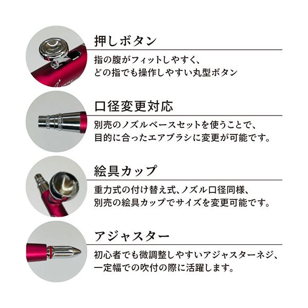エアテックス AIRTEX エアブラシ Beauti4+（ビューティフォープラス） 0.2mm ナイト（黒） XP-B4A-BK 【北海道・沖縄・離島配送不可】_2