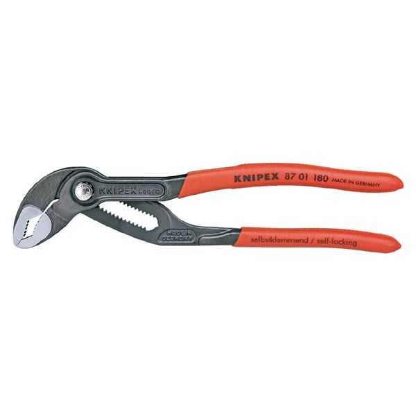 KNIPEX クニペックス コブラ ウォーターポンププライヤー 滑り止めプラスチックコーティング 全長180mm 8701-180 工具 ツール 【北海道・沖縄・離島配送不可】