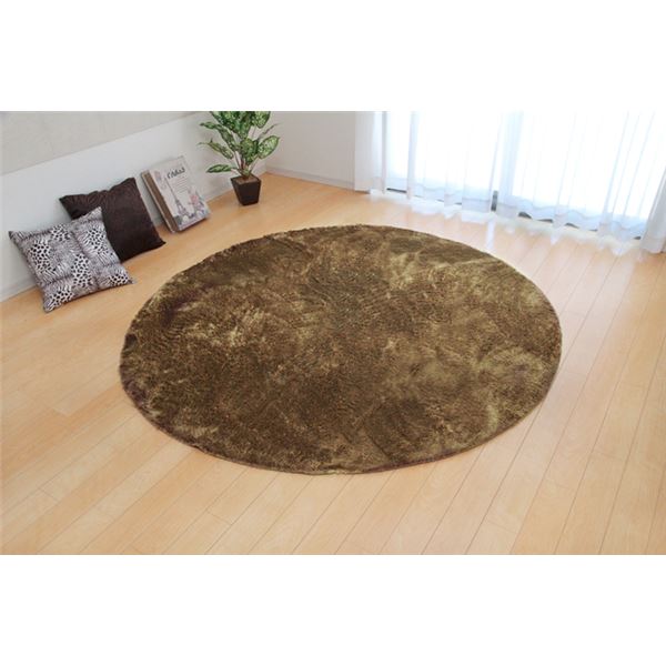 シャギー調 選べる 6色 無地ラグ 円形 『ラルジュ』 ベージュ 185cm丸の通販は 8,142円