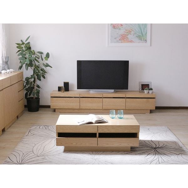 TVボード（ナチュラル） 幅約210cm [完成品］ 【北海道・沖縄