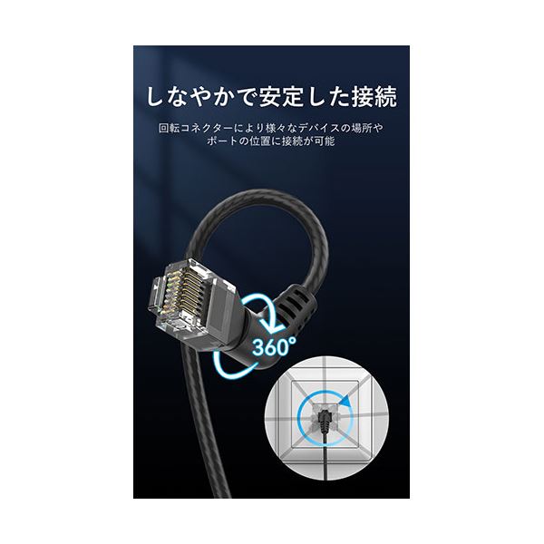〔5本セット〕 VENTION Cat.6a LANケーブル UTP 直角コネクタ 360°スイングタイプ グレー 5m グレー IB-0316X5 【北海道・沖縄・離島配送不可】_2