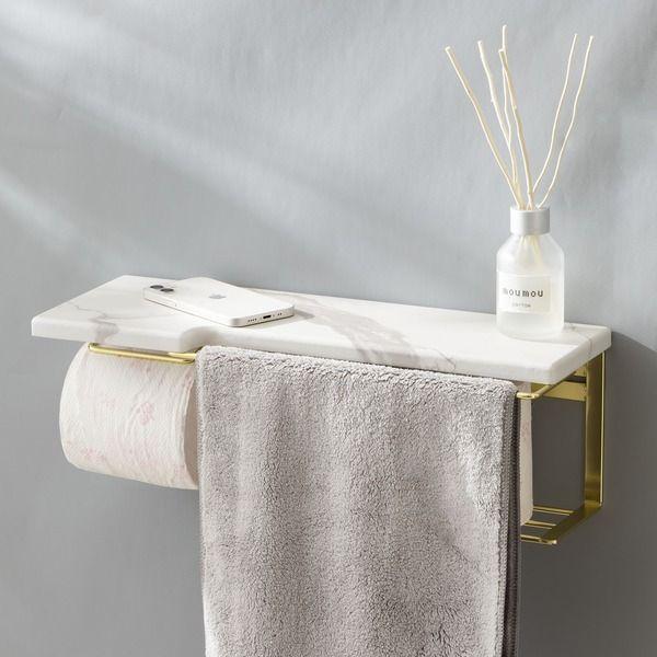 トイレットペーパーホルダー（ストックtype）大理石柄（ゴールドメッキ）の通販は 8,253円