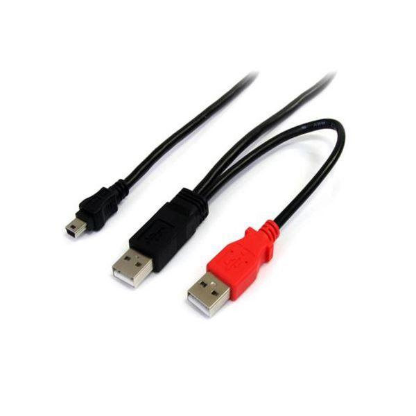 （まとめ） StarTech.com USB Y字給電ケーブル 1.8m USB A-mini B（Y型分岐パワーケーブル） ブラックUSB2HABMY6 1本 〔×5セット〕の通販は