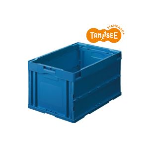 （まとめ）TANOSEE 折りたたみコンテナ 75L ダークブルー フタ付 10台〔代引不可〕 10セット 車用品・バイク用品 (まとめ) TANOSEE 折りたたみコンテナ