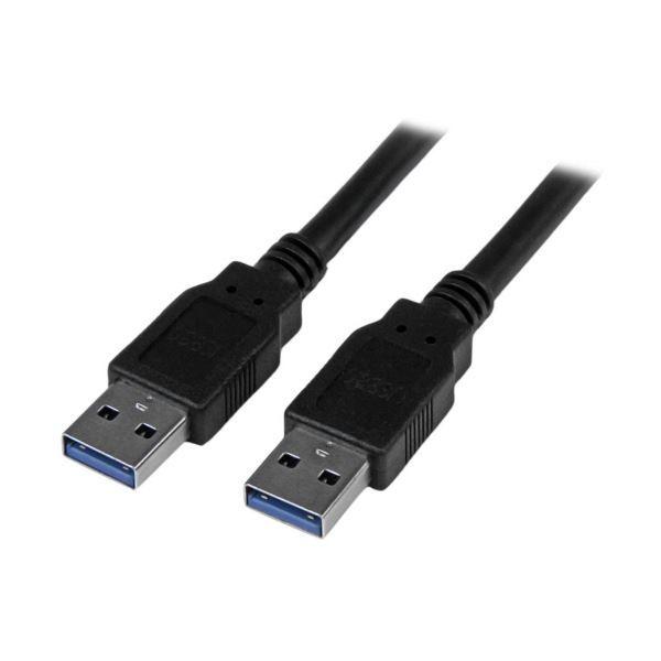 （まとめ） StarTech.com USB3.0ケーブル 1.8m Type A-Type A オス／オス ブラック USB3SAA6BK1本 〔×3セット〕 【北海道・沖縄・離島配送不可】