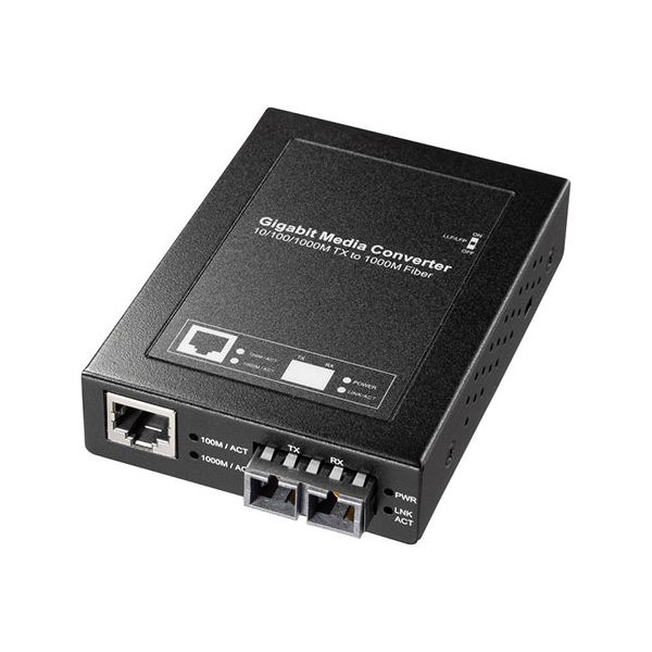 サンワサプライ 光メディアコンバータ ギガビット対応 ブリッジ マルチモード ブラック LAN-EC212CB 【北海道・沖縄・離島配送不可】
