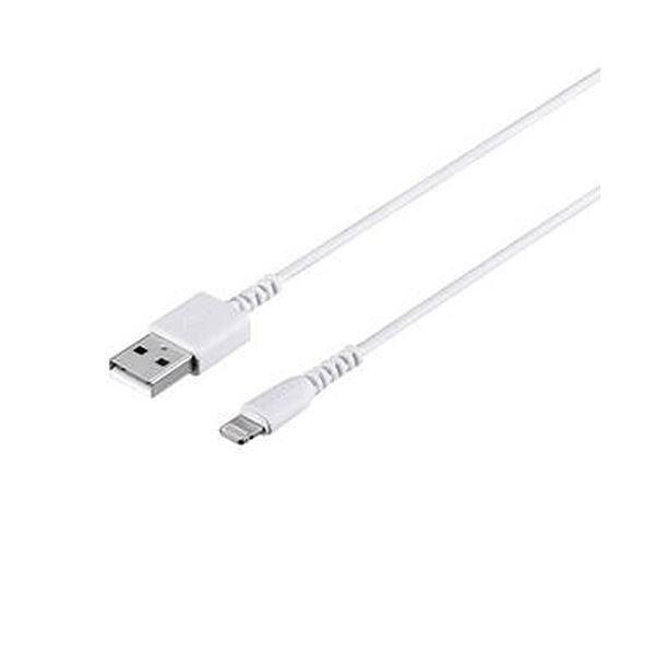 （まとめ） バッファローLightningケーブル 2.0m ホワイト BSMPCL120WH 1本 〔×3セット〕 【北海道・沖縄・離島配送不可】