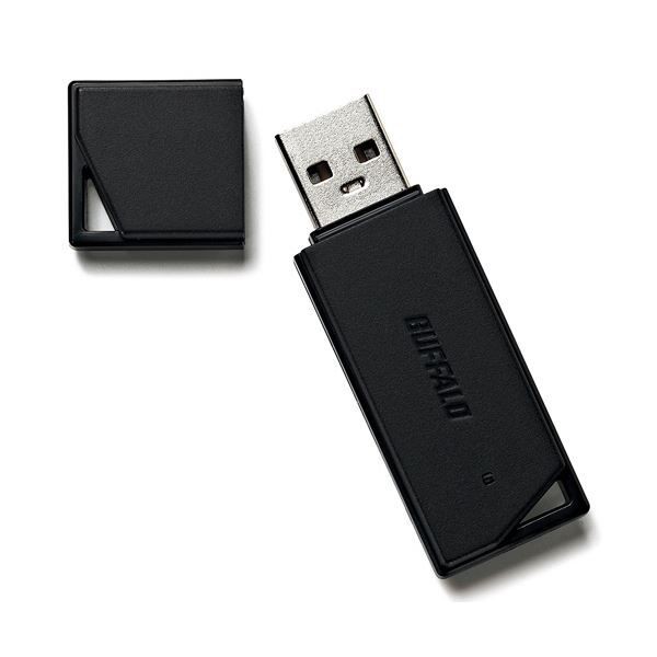 （まとめ） バッファローUSB2.0 どっちもUSBメモリー 64GB ブラック RUF2-KR64GA-BK 1個 〔×3セット〕