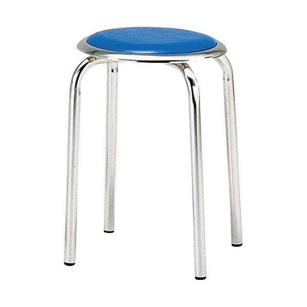 TOKIO 丸イス(スタッキングチェア/スツール) M-24M ブルー ビニールシート張りの通販は