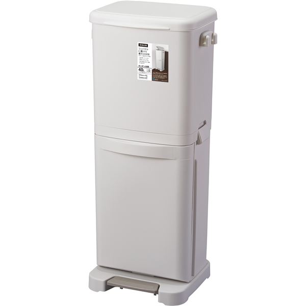 アスベル 分別 ペダル2段 40L ホワイト A6602の通販は 5,993円