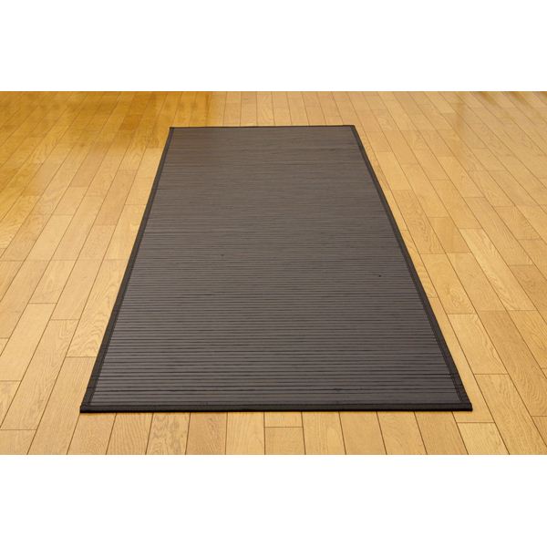 糸なしタイプ 竹の廊下敷き 『ユニバース』 ブラック 80×440cm 【北海道・沖縄・離島配送不可】