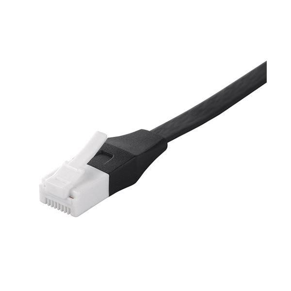 （まとめ） バッファローツメの折れないLANケーブル カテゴリー6a ストレート フラットタイプ ブラック 1.0m BSLS6AFU10BK 1本 〔×5セット〕 【北海道・沖縄・離島配送不可】