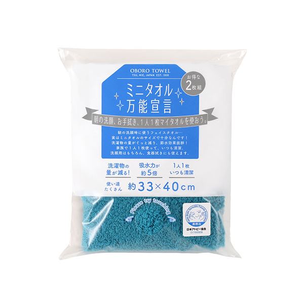 (まとめ) 本多タオル ミニタオル万能宣言 おぼろタオル ハンドタオル2枚組 クール系 BN-COO 〔×5セット〕の通販は