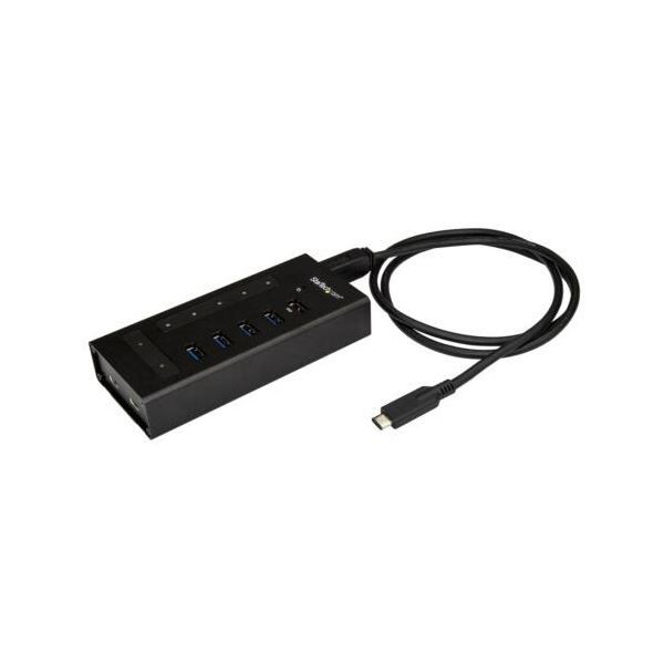 StarTech.com USB Type-Cコネクタ搭載7ポートUSBハブ 金属ケース USB-A×5口／C×2口 産業用 ブラックHB30C5A2CST 1個 【北海道・沖縄・離島配送不可】