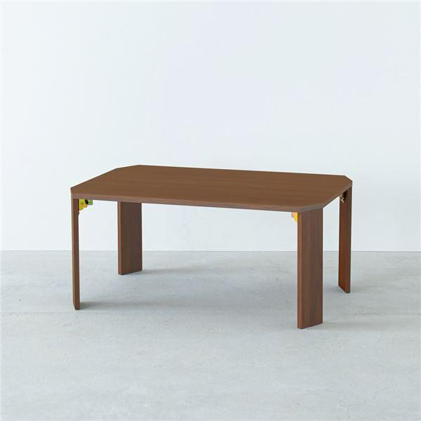 2個セット〕テーブル75(ブラウン/茶)〔幅75cm〕 机 ローテーブル 木目