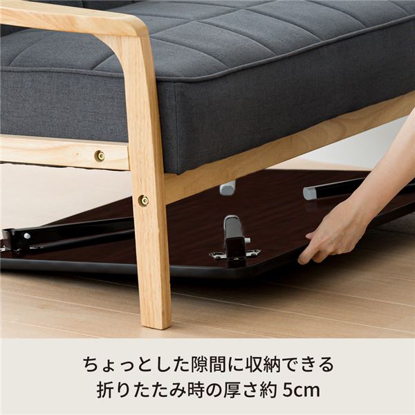 〔2個セット〕ハウステーブル（90）（ブラウン／茶） 幅90cm×奥行60cm 折りたたみローテーブル 机 折れ脚 木目 コンパクト 完成品 NK-90 【北海道・沖縄・離島配送不可】_2