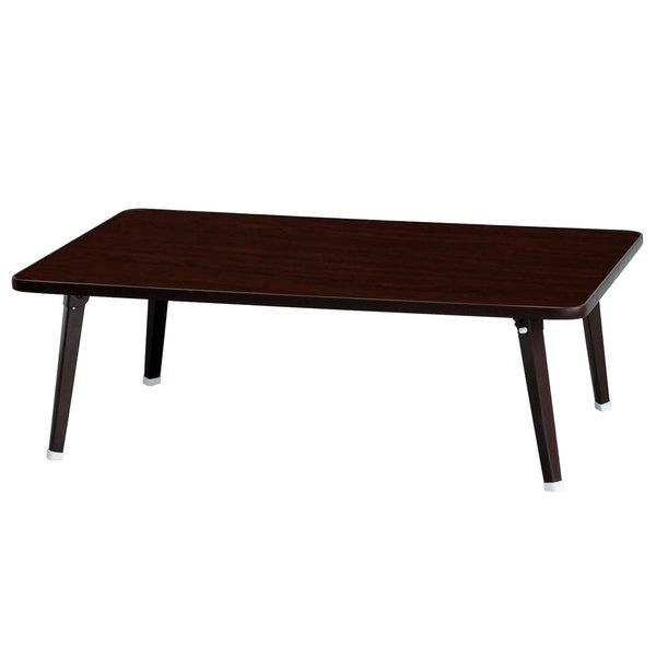 〔2個セット〕ハウステーブル（90）（ブラウン／茶） 幅90cm×奥行60cm 折りたたみローテーブル 机 折れ脚 木目 コンパクト 完成品 NK-90 【北海道・沖縄・離島配送不可】_4