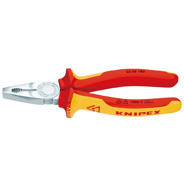 KNIPEX クニペックス 1000V絶縁ペンチ 全長180mm 0306-180 【北海道・沖縄・離島配送不可】