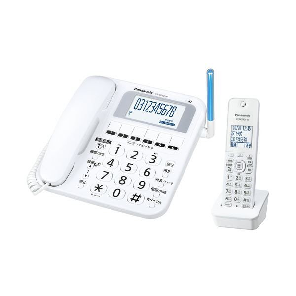 パナソニックコードレス電話機（子機1台付） ホワイト VE-GE18DL-W 1台