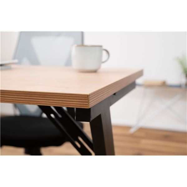 デスク/パソコンデスク ナチュラル Z型脚 アジャスター付 組立品 デスク/パソコンデスク ナチュラル Z型脚 アジャスター付 組立品