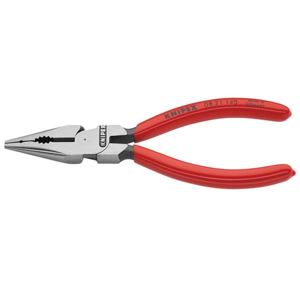 KNIPEX クニペックス ニードルノーズペンチ プラスチックコーティング 全長145mm パック入 0821-145SB 【北海道・沖縄・離島配送不可】