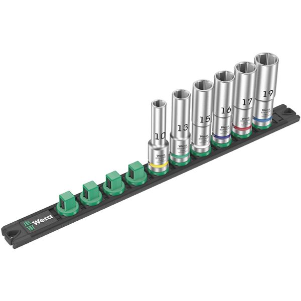 WERA ヴェラ 差込角 1/2SQ 収納レール付き 6本組 ディープソケット セット 10-19mm入り 005470 工具 ツール DIY ソケット 【北海道・沖縄・離島配送不可】
