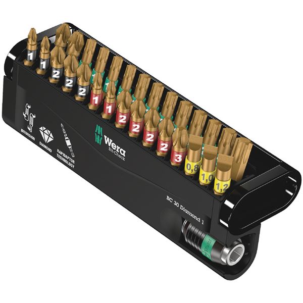 WERA ヴェラ 30点組 差込6.35mm ビットチェック ダイヤモンドビットセット 057431 工具 ツール DIY 作業工具 道具 【北海道・沖縄・離島配送不可】