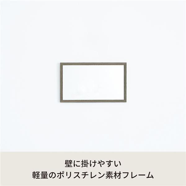 〔6個セット〕ウォールミラー(グレー) 木目 北欧風 鏡 姿見 高級感 木製 ドレッサー 玄関 トイレ 洗面 壁掛け モダン グレー 韓国インテリア 業務用 NK-220 【北海道・沖縄・離島配送不可】