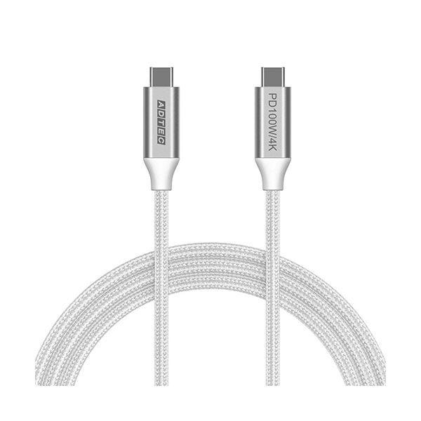 （まとめ） アドテックType-C to C ケーブル （4K・PD100W／10Gbps） 1.5m ホワイト APC-V1510CC-4KU3G2-W1本 〔×3セット〕 【北海道・沖縄・離島配送不可】