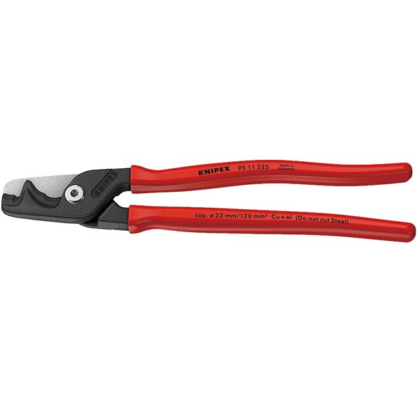 KNIPEX クニペックス ケーブルカッター ステップカットXL プラスチックコーティング 全長225mm サイズW225×D46×H15mm パック入 9511-225SB 【北海道・沖縄・離島配送不可】