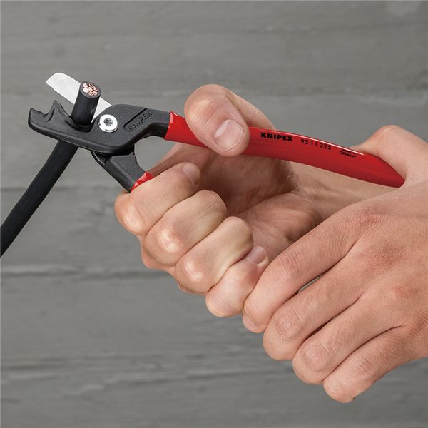 KNIPEX クニペックス ケーブルカッター ステップカットXL プラスチックコーティング 全長225mm サイズW225×D46×H15mm パック入 9511-225SB 【北海道・沖縄・離島配送不可】_3