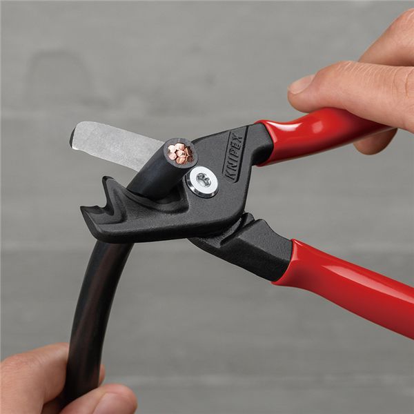 KNIPEX クニペックス ケーブルカッター ステップカットXL プラスチックコーティング 全長225mm サイズW225×D46×H15mm パック入 9511-225SB 【北海道・沖縄・離島配送不可】_4