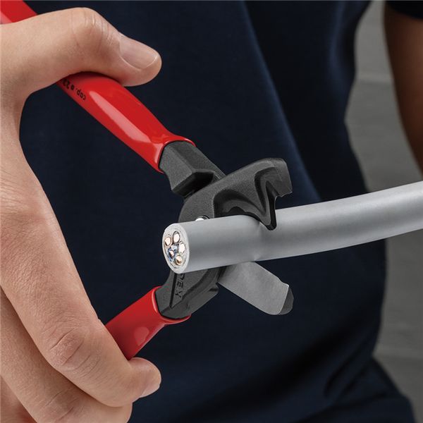 KNIPEX クニペックス ケーブルカッター ステップカットXL プラスチックコーティング 全長225mm サイズW225×D46×H15mm パック入 9511-225SB 【北海道・沖縄・離島配送不可】_5