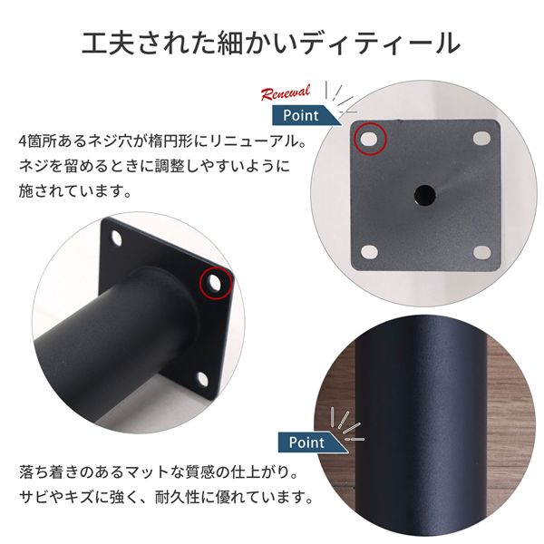 〔脚のみ〕 ダイニングテーブル用 テーブル丸脚4本セット 高さ79.5cm ブラック 【北海道・沖縄・離島配送不可】_4