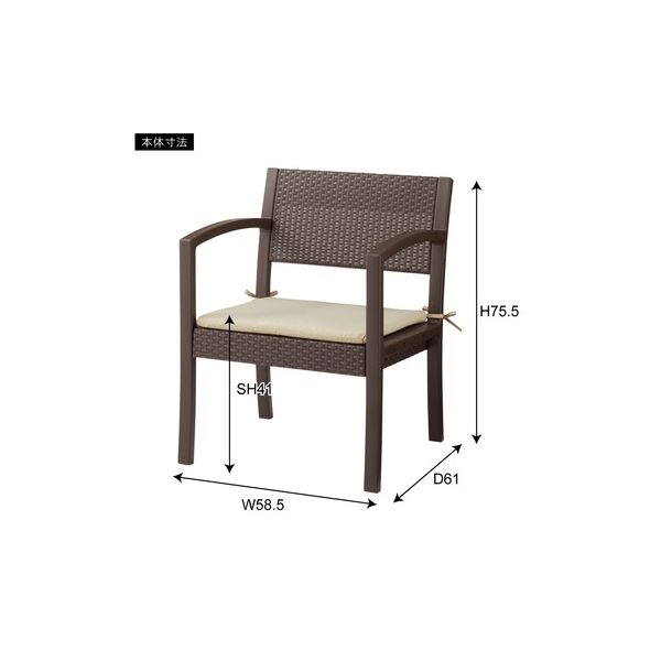 ガーデンリビング4点セット ブラウン 組立品 【北海道・沖縄・離島配送