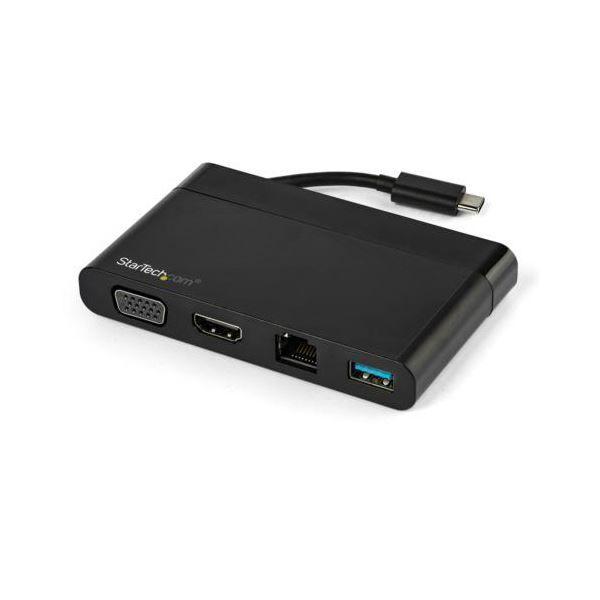 StarTech.com USB Type-C接続マルチアダプタ ブラック DKT30CHVCM 1個 【北海道・沖縄・離島配送不可】