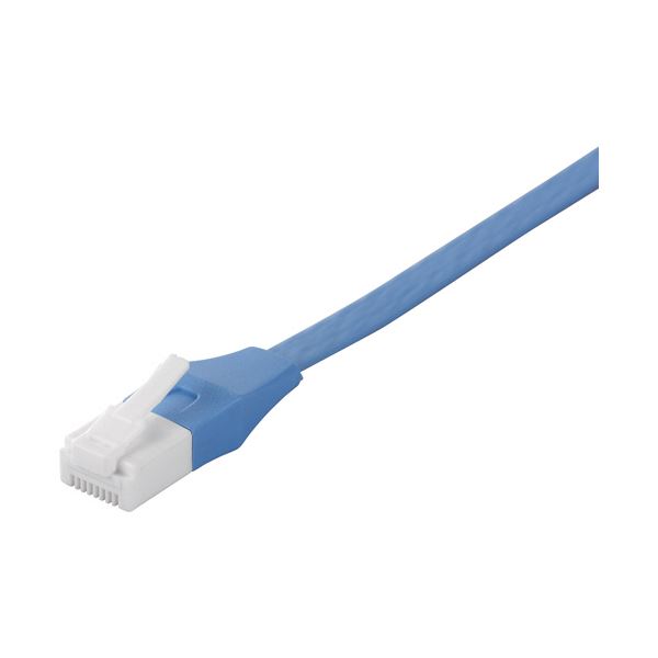 （まとめ） バッファローツメの折れないLANケーブル カテゴリー6 ストレート フラットタイプ ブルー 3m BSLS6FU30BL21本 〔×10セット〕 【北海道・沖縄・離島配送不可】