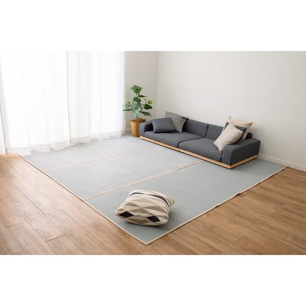 撥水/防ダニ/抗菌ループパイルカーペット 〔ダークブラウン/本間8畳〕 ポリエステル100％ フリーカット可 日本製