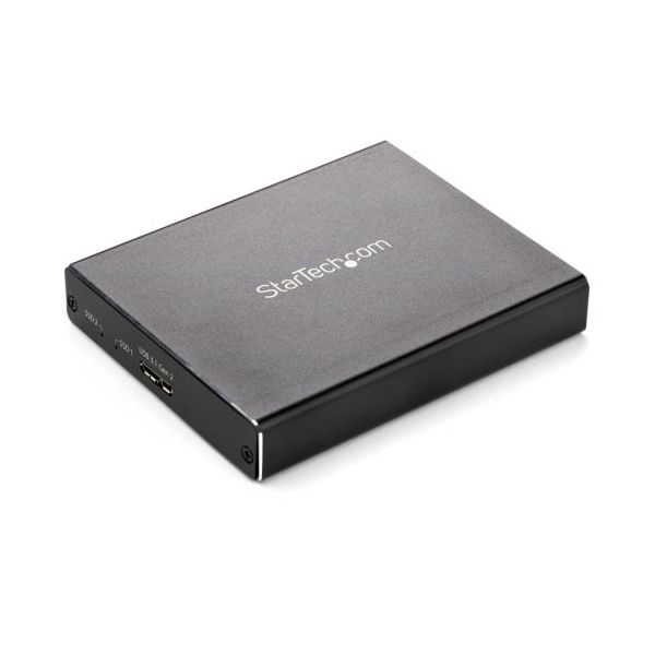 StarTech.com USB接続M.2 SATA SSD対応デュアルスロットアダプタケース ブラック SM22BU31C3R1個 【北海道・沖縄・離島配送不可】