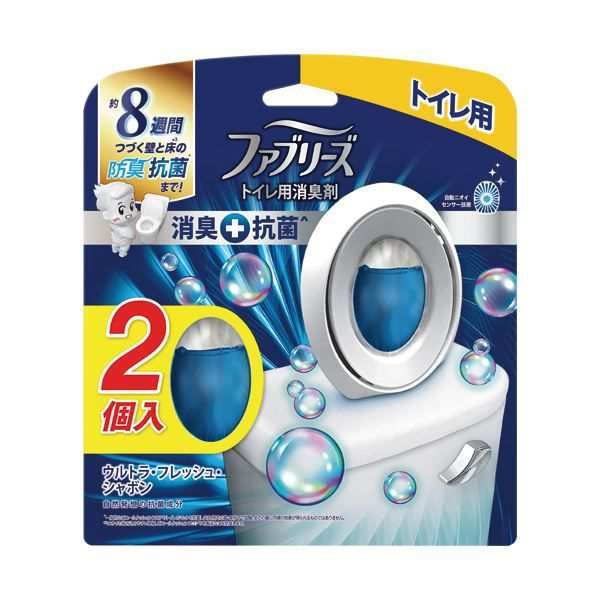 （まとめ） P＆GファブリーズW消臭 トイレ用消臭剤+抗菌 ウルトラ・フレッシュ・シャボン 6.3mL 1パック（2個） 〔×5セット〕の通販は