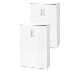 シューズラック2点セット スリムタイプ 幅約60cm ホワイト 棚板（1台）：6枚 組立式の通販は