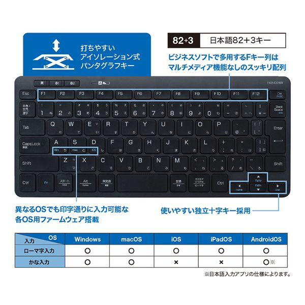 MCO デュアルワイヤレスキーボード ブラック FKB-D248-BK 【北海道・沖縄・離島配送不可】_3