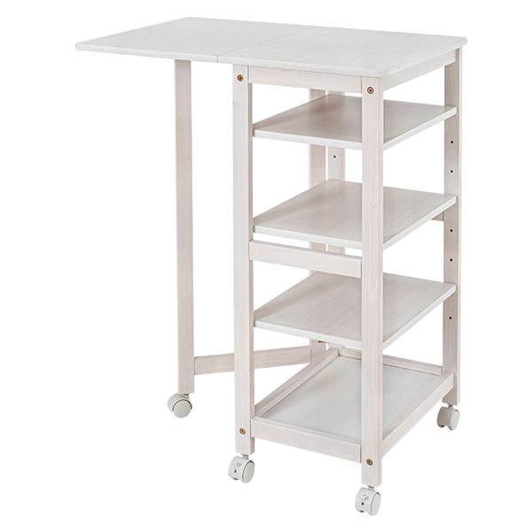 キッチンワゴン/バタフライワゴン ホワイトウォッシュ 約幅37/70×奥行45×高さ85cm 組立品 【北海道・沖縄・離島配送不可】_1