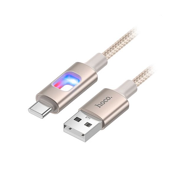〔5本セット〕 hoco. U144 カラフルLED Type-Cケーブル RGBイルミネーション搭載 USB-A to USB-C ゴールド U144-AC-GDX5 【北海道・沖縄・離島配送不可】