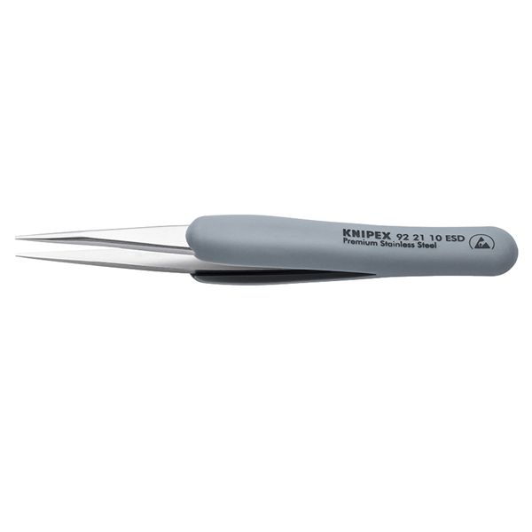 KNIPEX クニペックス ラバーグリップ付ピンセット サイズ123×15×18mm 9221-10ESD 【北海道・沖縄・離島配送不可】