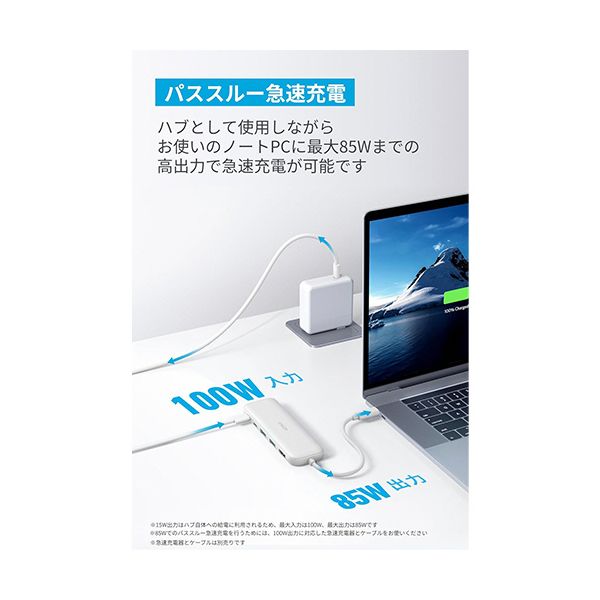 （まとめ） アンカージャパン ANKER 332 USB-Cハブ（5-in-1 PD100W対応） ホワイト A8355021 1個 〔×2セット〕 【北海道・沖縄・離島配送不可】_3