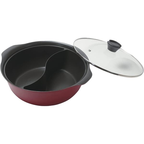 〔2個セット〕 ステイドリーム ふっ素加工IH対応ガラス蓋付二食鍋 28cm HB-6588の通販は