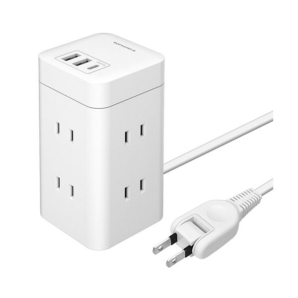 多摩電子工業 タワー型USBタップ6個口+C+A×2ポート 2m TSK110U2CW 1個の通販は 9,390円