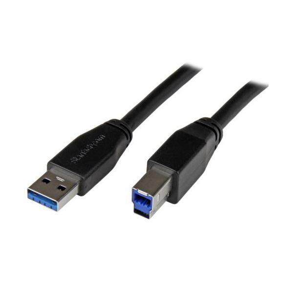 StarTech.com USB3.0 アクティブリピーターケーブル 5m ブラック USB3SAB5M 1本 【北海道・沖縄・離島配送不可】